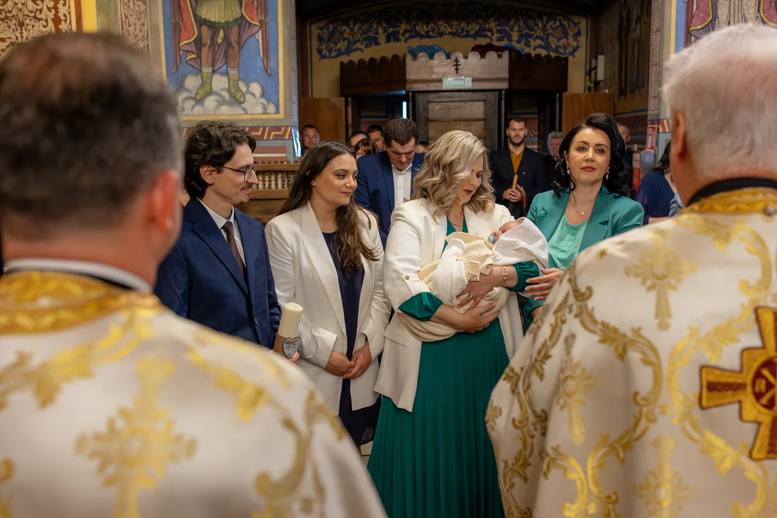 Botezul lui Alex — botez rochelle cluj alex nasa bebelus preoti — fotograf botez