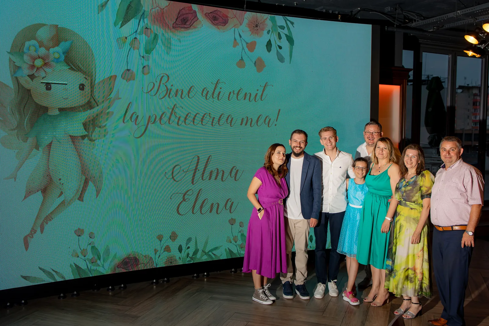 Botezul Almei — botez website bistro cluj familie completa led zana roz turcoaz — fotograf botez