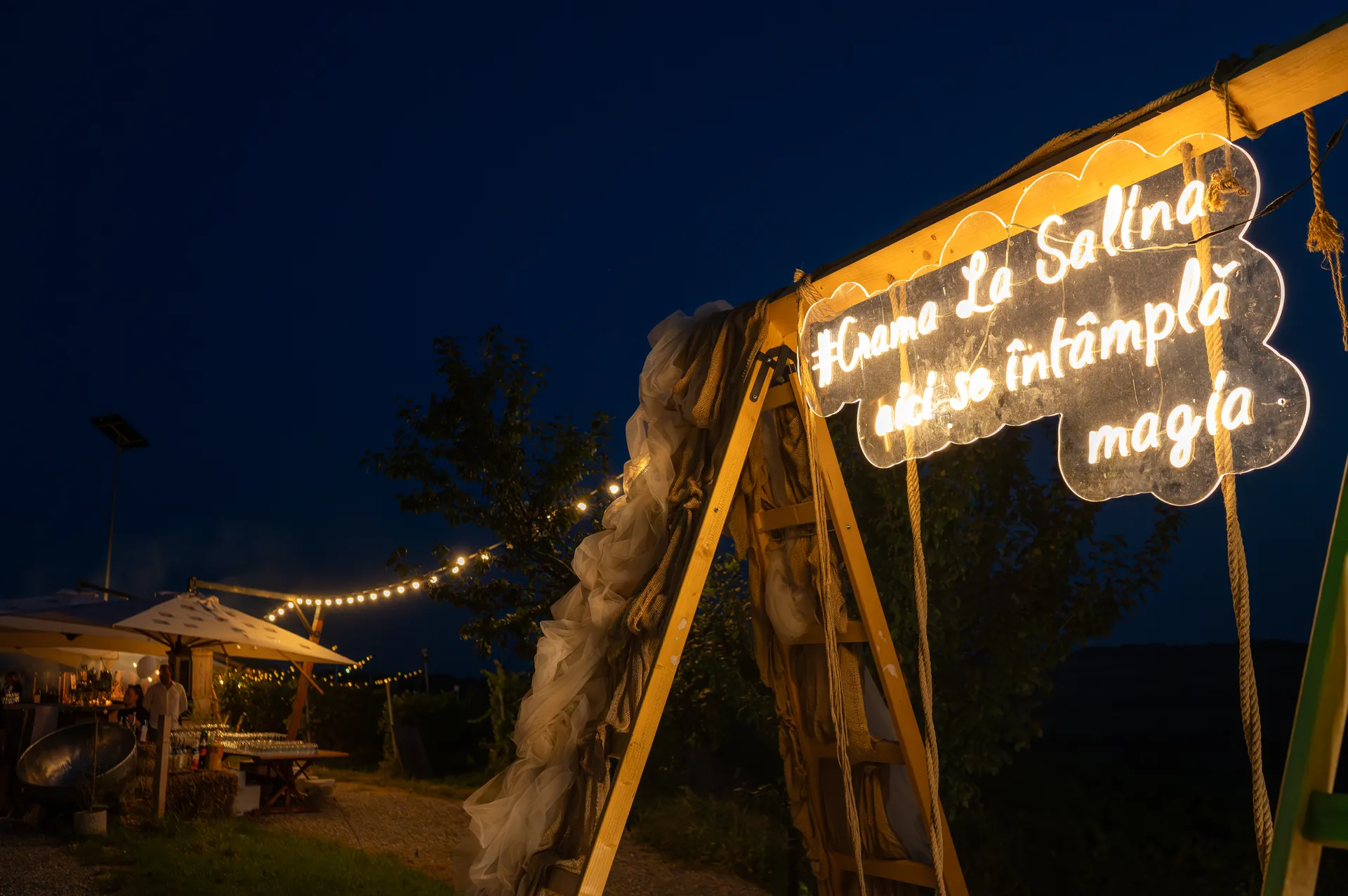 Andreea & Andrei — nunta crama la salina turda neon leagan noapte — fotograf nuntă