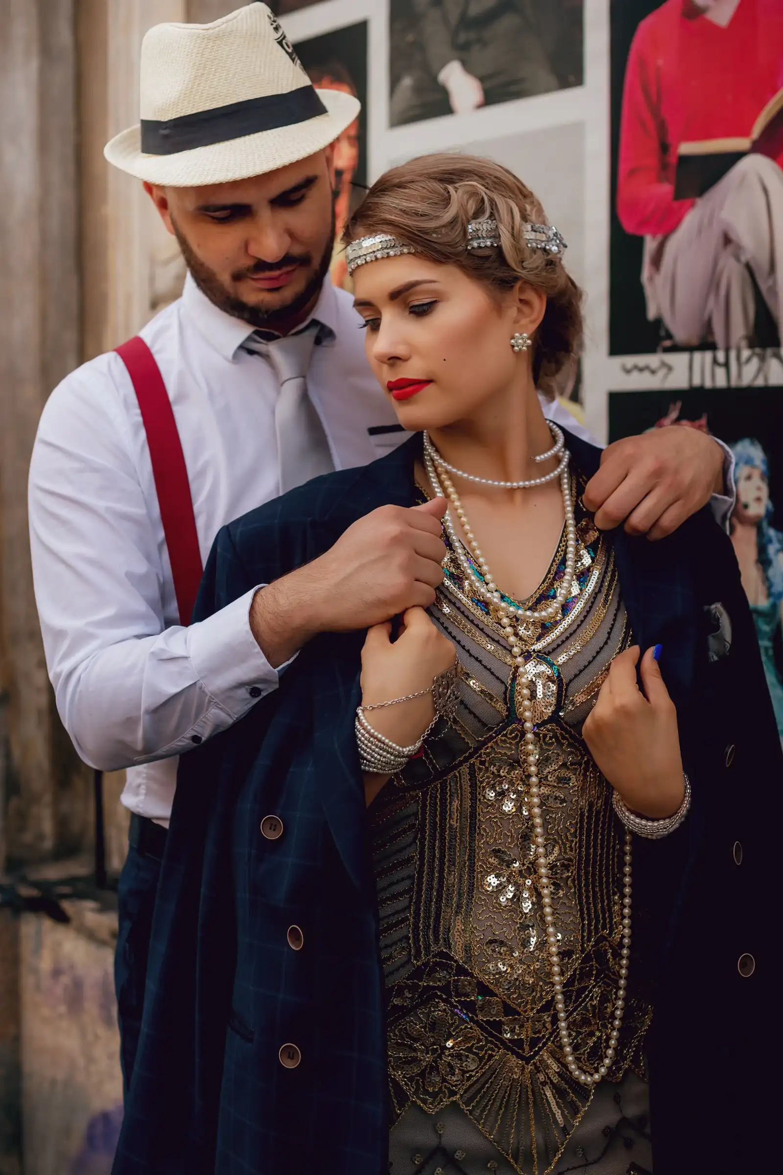 Lorena & Ionuț — nunta rab targu mures gatsby save the date cuplu imbratisare gatsby 1920 — fotograf nuntă