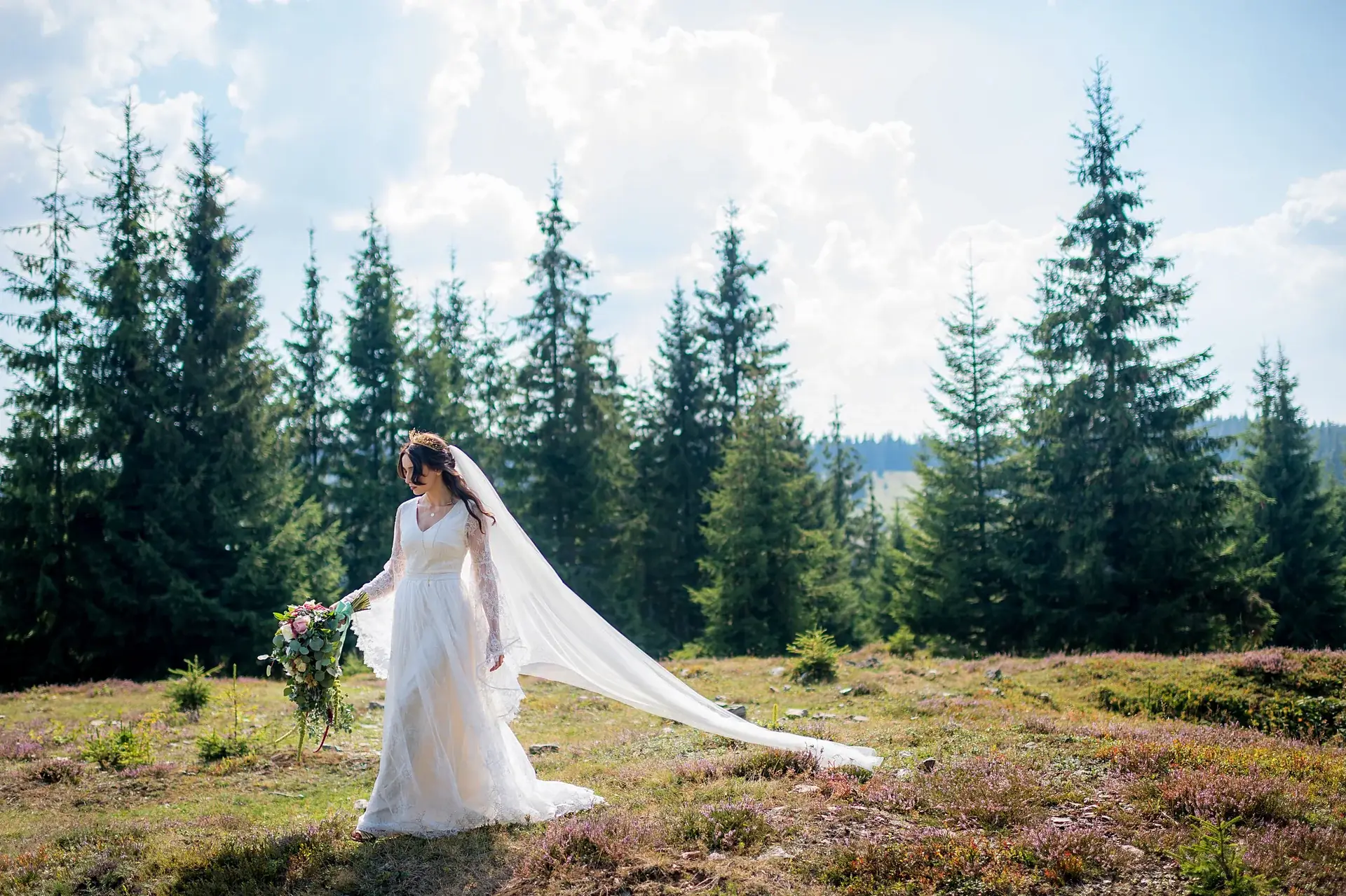 Dee & We — nunta marisel apuseni mireasa voal brazi munte apuseni peisaj fairytale — fotograf nuntă